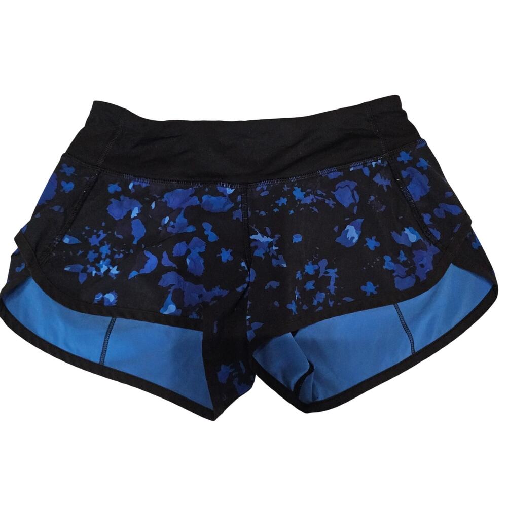 Lululemon Speed Short athletic short black blue Dandy Digie Porcelaine Size 2